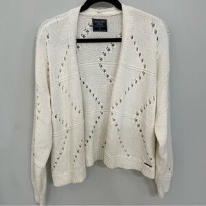 Abercrombie & Fitch Cream Open Knit Cardigan